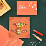 Thumbnail for trueBrowns X Voylla Pack of 2 Meenakari Kundan Floral And Elephant Rakhi