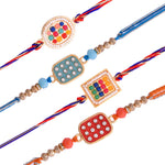 Thumbnail for trueBrowns X Voylla Set of 4 Meenakari Kundan Embellished Rakhi