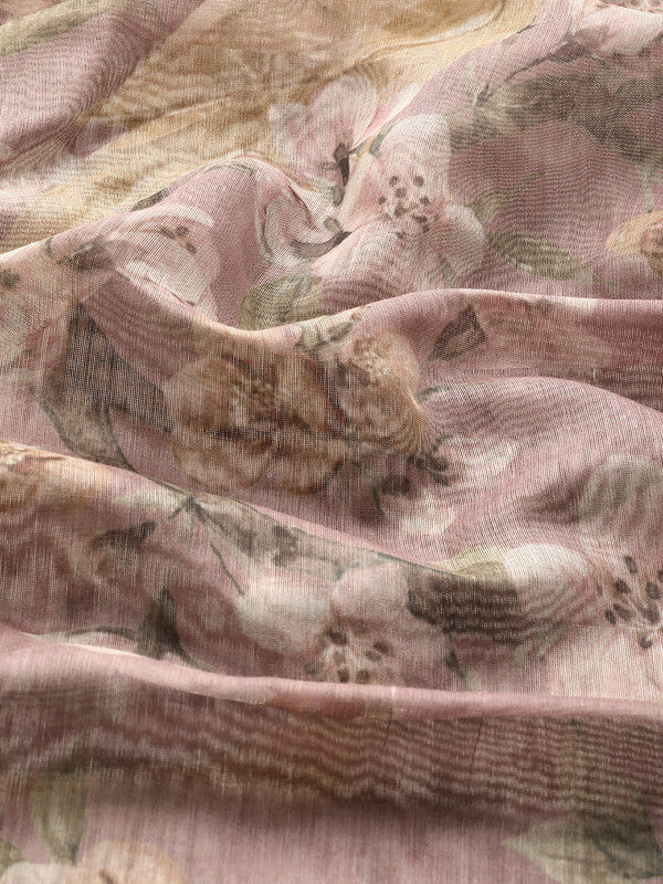 Multicolor Cotton Blend Printed Kalamkari Saree with Unstitched Blouse - Hiral Fashion - Distacart