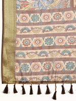 Thumbnail for Multicolor Cotton Blend Printed Kalamkari Saree with Unstitched Blouse - Hiral Fashion - Distacart