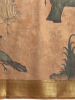 Thumbnail for Multicolor Cotton Blend Printed Kalamkari Saree with Unstitched Blouse - Hiral Fashion - Distacart