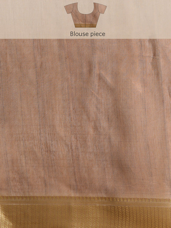 Multicolor Cotton Blend Printed Kalamkari Saree with Unstitched Blouse - Hiral Fashion - Distacart