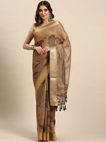 Thumbnail for Multicolor Cotton Blend Printed Kalamkari Saree with Unstitched Blouse - Hiral Fashion - Distacart