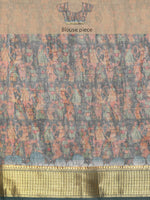 Thumbnail for Multicolor Cotton Blend Printed Kalamkari Saree with Unstitched Blouse - Hiral Fashion - Distacart