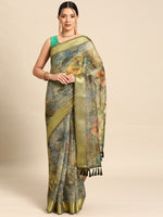 Thumbnail for Multicolor Cotton Blend Printed Kalamkari Saree with Unstitched Blouse - Hiral Fashion - Distacart