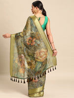 Thumbnail for Multicolor Cotton Blend Printed Kalamkari Saree with Unstitched Blouse - Hiral Fashion - Distacart