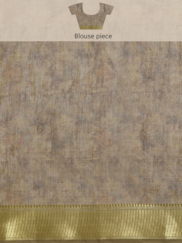 Multicolor Cotton Blend Printed Kalamkari Saree with Unstitched Blouse - Hiral Fashion - Distacart