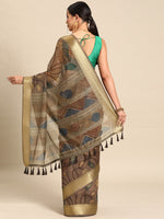 Thumbnail for Multicolor Cotton Blend Printed Kalamkari Saree with Unstitched Blouse - Hiral Fashion - Distacart