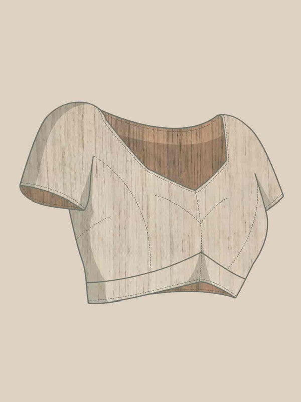 Multicolor Cotton Blend Printed Kalamkari Saree with Unstitched Blouse - Hiral Fashion - Distacart