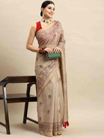Thumbnail for Multicolor Cotton Blend Printed Kalamkari Saree with Unstitched Blouse - Hiral Fashion - Distacart