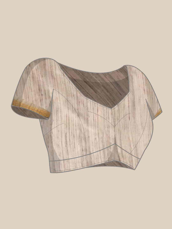 Multicolor Cotton Blend Printed Kalamkari Saree with Unstitched Blouse - Hiral Fashion - Distacart