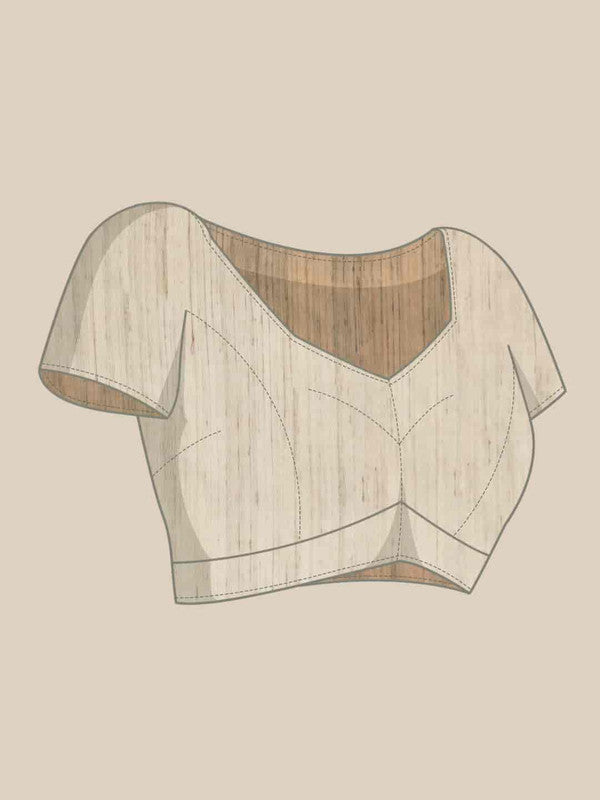 Multicolor Cotton Blend Printed Kalamkari Saree with Unstitched Blouse - Hiral Fashion - Distacart