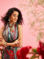 Thumbnail for Peach Cotton Blend Printed Madhubani Saree with Unstitched Blouse - Hiral Fashion - Distacart