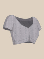 Thumbnail for Gray Cotton Blend Printed Madhubani Saree with Unstitched Blouse - Hiral Fashion - Distacart