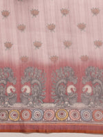 Thumbnail for Rust Cotton Blend Printed Madhubani Saree with Unstitched Blouse - Hiral Fashion - Distacart