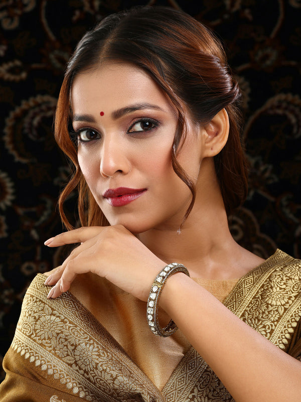 Ruby Raang 22k Gold Polished Kundan Bracelet