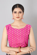 Thumbnail for Navy Blue Silk Blend Woven Zari Design Striped Saree with Unstitched Blouse - Hiral Fashion - Distacart