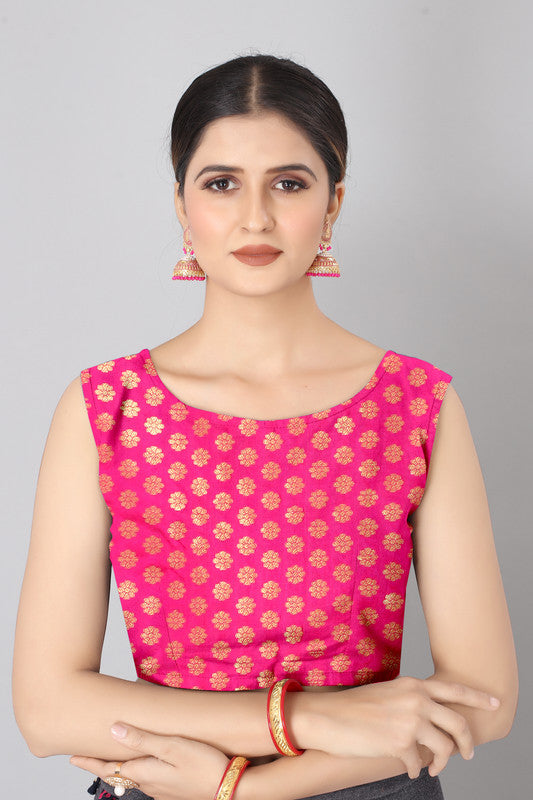 Yellow Silk Blend Woven Zari Design Striped Saree with Unstitched Blouse - Hiral Fashion - Distacart