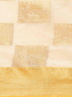Thumbnail for Beige Jute Silk Embellished Geomatric Saree with Unstitched Blouse - Hiral Fashion - Distacart