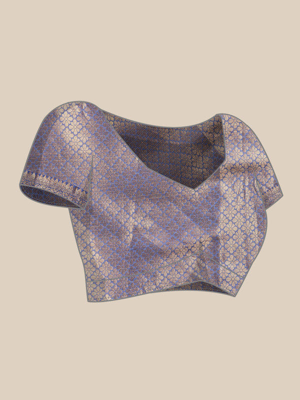 Beige Jute Silk Woven Zari Design Geomatric Saree with Unstitched Blouse - Hiral Fashion - Distacart