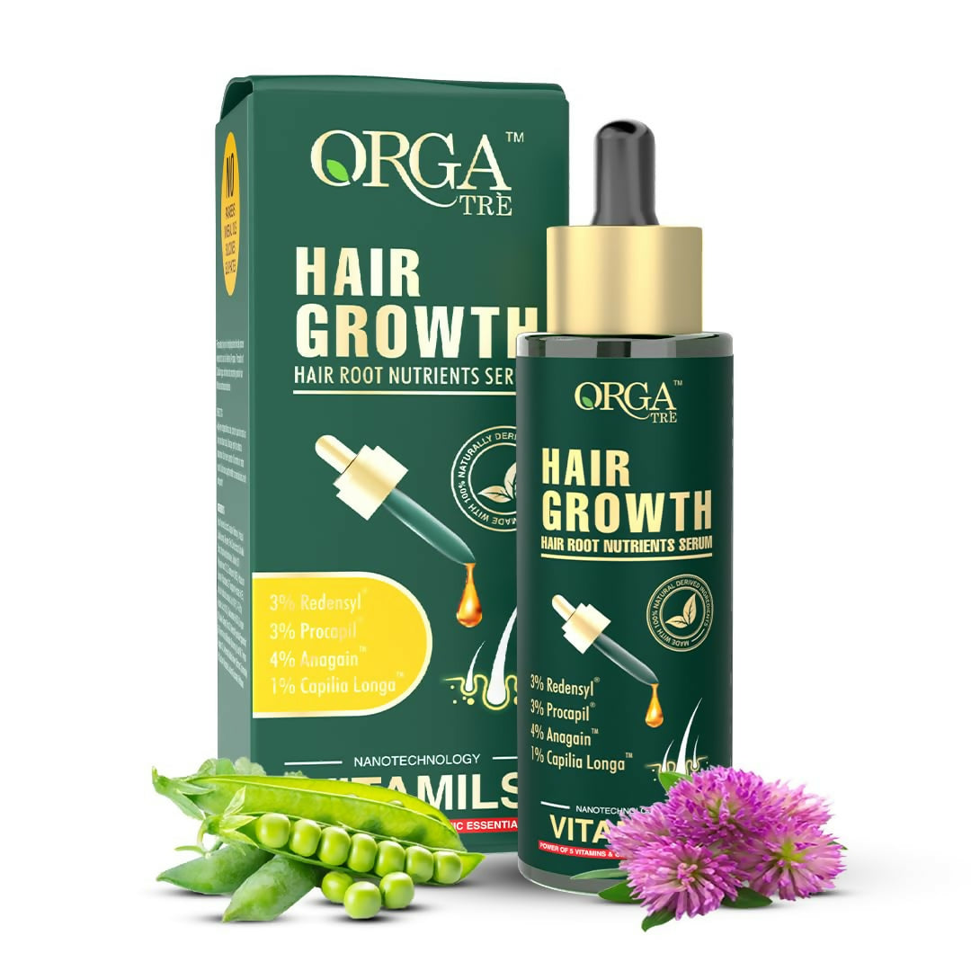 Orgatre Hair Growth Serum Powered with 3% Redensyl, 4% Anagain, 3% Procapil, 1% Capilia Longa and Rosemary Oil - Distacart