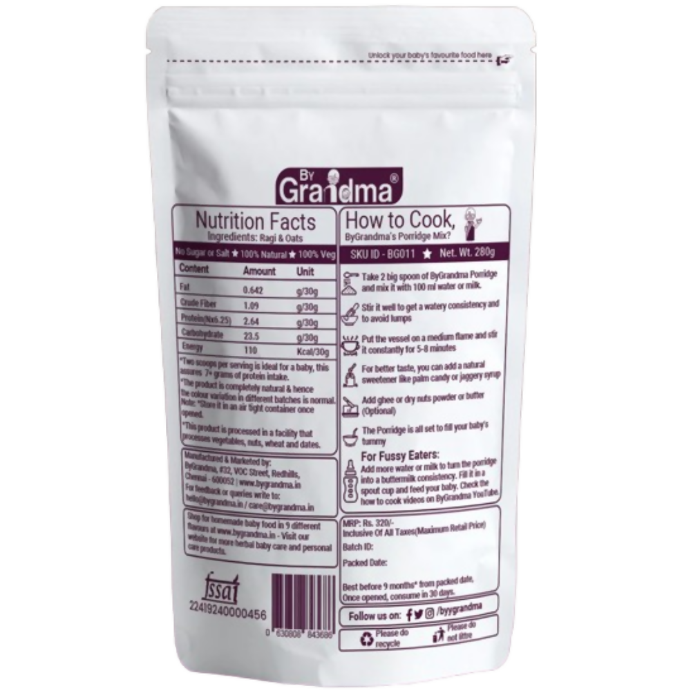 By Grandma Sprouted Cereal Mix - Ragi and Oats - Distacart
