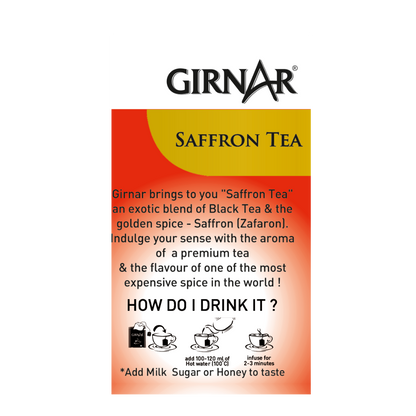 Girnar Black Tea Bags - Saffron - Distacart