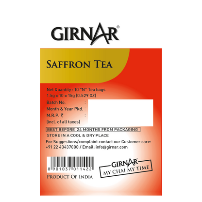 Girnar Black Tea Bags - Saffron - Distacart