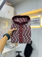 Thumbnail for Neera Trendz Maroon Soft Silk Embroidered Men's Kurta Pyjama