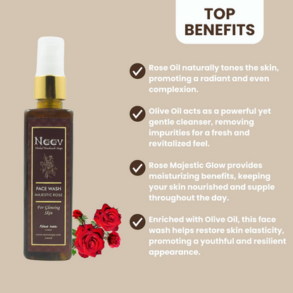 Neev Herbal Handmade Soaps Rose Majestic Glow Face Wash - Distacart