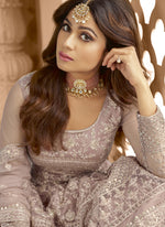 Thumbnail for Vegaa Fashion Onion Pink Net Embroidered Anarkali Suit