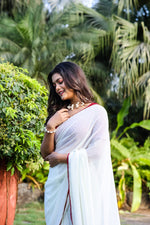 Thumbnail for Teeya Creation Off White Color Georgette Fabric ready To Wear Saree - Distacart