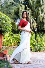 Thumbnail for Teeya Creation Off White Color Georgette Fabric ready To Wear Saree - Distacart