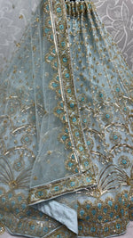 Thumbnail for Jyoti Fashion Women's Sky Blue Bridal Net Fancy Sequins with Multi Thread Embroidered & Handwork Wedding Lehenga Choli - Distacart