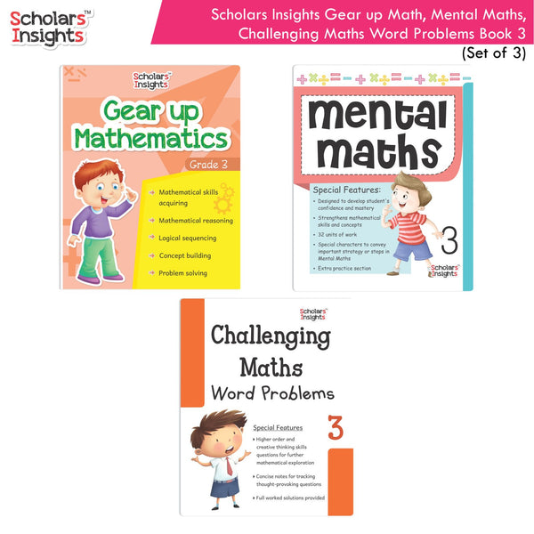 Scholars Insight Combo Set of Mathematics Workbooks For Grade 3| Set of 3| Problem Solving Book for Kids