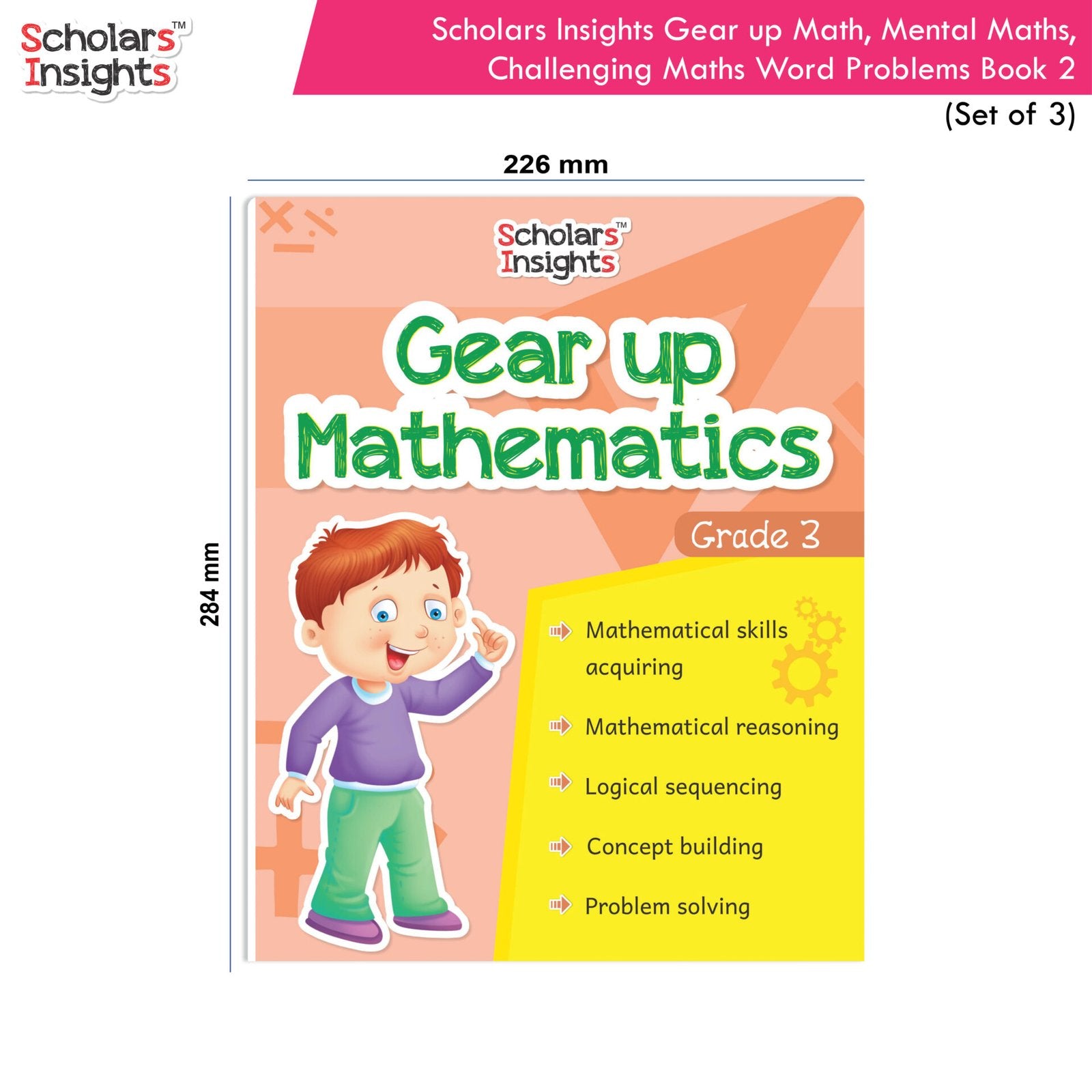 Scholars Insight Combo Set of Mathematics Workbooks For Grade 3| Set of 3| Problem Solving Book for Kids - Distacart