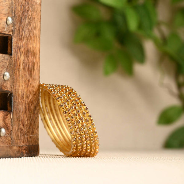 Afast Elegant Bridal & Wedding Party Fashion Bangle/Kada Set, Gold, Glass, Pack Of 12 Model No- A13 - Distacart