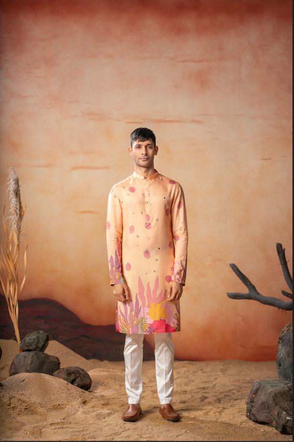 Pastel Floral Printed Kurta by Hilo Design - Distacart
