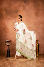 Thumbnail for Joban Fashion Off White Red Hand Block Printed Cotton Suit Set - Distacart