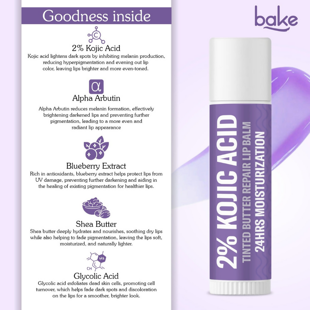 Bake 2% Kojic Acid Tinted Butter Brightening Lip Balm