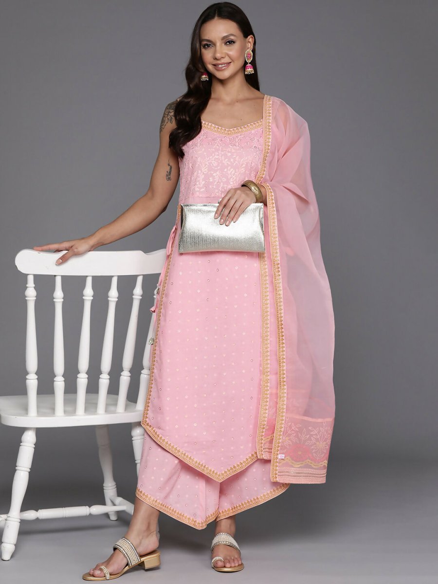 Ahalyaa Women's Traditional wear Kurta Set - Pink - Distacart