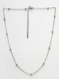 Thumbnail for NVR Women's Silver-Toned Artificial Beads German Silver Oxidised Chain - Distacart