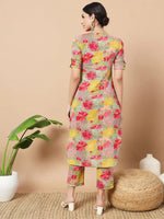 Thumbnail for Yufta Sea Green Floral Printed Cotton Yoke Co-Ord Set