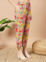 Thumbnail for Yufta Sea Green Floral Printed Cotton Yoke Co-Ord Set