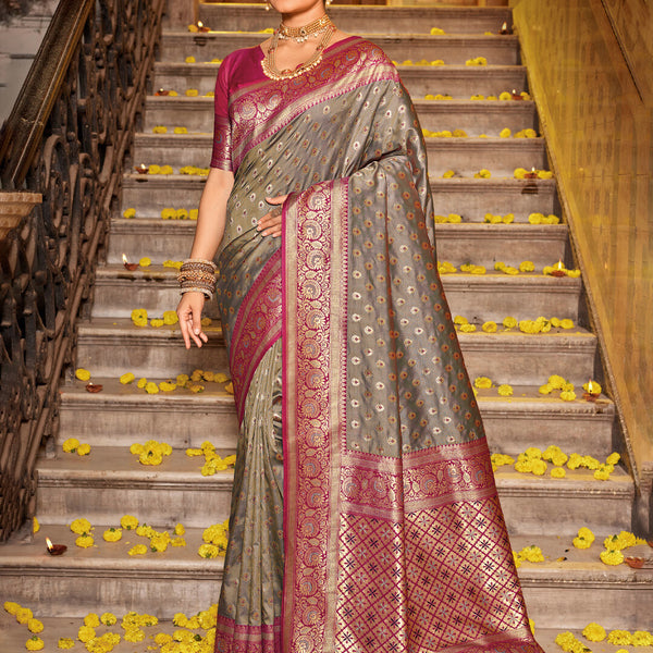 Anaita Sea Green Banarasi Saree With Blouse Piece - Distacart