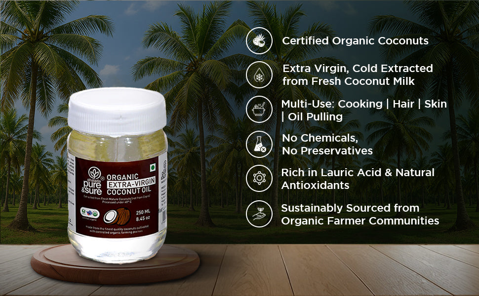 Pure & Sure Organic Extra Virgin Coconut Oil - Distacart