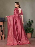 Thumbnail for Vedant Vastram Litchi Silk Banarasi Silk Saree - Maroon - Distacart