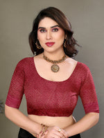 Thumbnail for Vedant Vastram Litchi Silk Banarasi Silk Saree - Maroon - Distacart