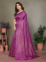 Thumbnail for Vedant Vastram Litchi Silk Banarasi Silk Saree - Purple - Distacart