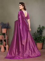 Thumbnail for Vedant Vastram Litchi Silk Banarasi Silk Saree - Purple - Distacart